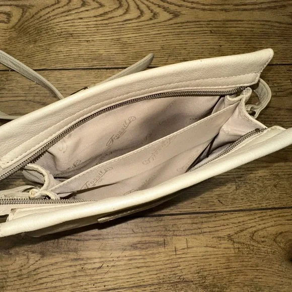 90's Y2K‎ Fossil Cream Pebbled Leather Crossbody Purse Bag | 75082 - Picture 8 of 10